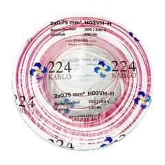 224 KABLO 2X0,75MM² TAM BAKIR KORDON KABLO
