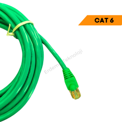 CAT 6 PATCH NETWORK İNTERNET KABLOSU YEŞİL 15 METRE
