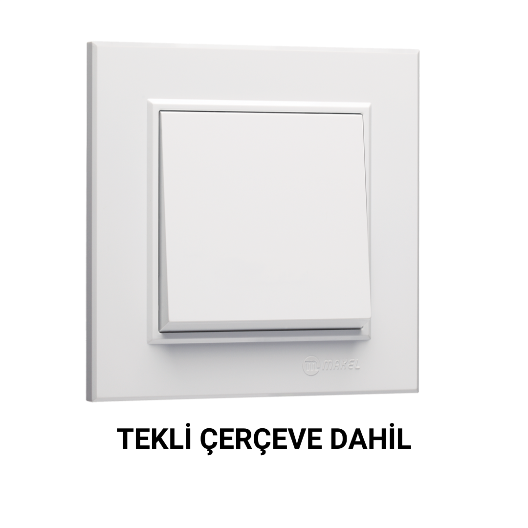 MAKEL KAREA BEYAZ ANAHTAR PRİZ ÇEŞİTLERİ(TEKLİ ÇERÇEVE DAHİL)