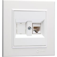 MAKEL KAREA BEYAZ ANAHTAR PRİZ ÇEŞİTLERİ(TEKLİ ÇERÇEVE DAHİL) DOLU DATA PRİZİ (1xRJ45 CAT6)