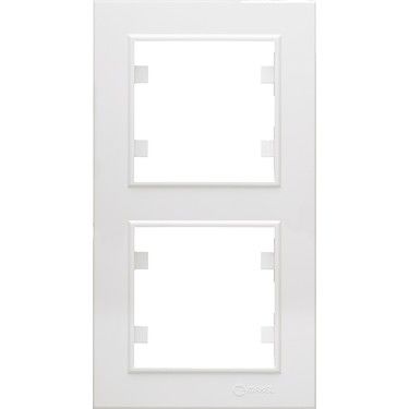 MAKEL KAREA BEYAZ ANAHTAR PRİZ ÇEŞİTLERİ(TEKLİ ÇERÇEVE DAHİL) İKİLİ DİKEY ÇERÇEVE