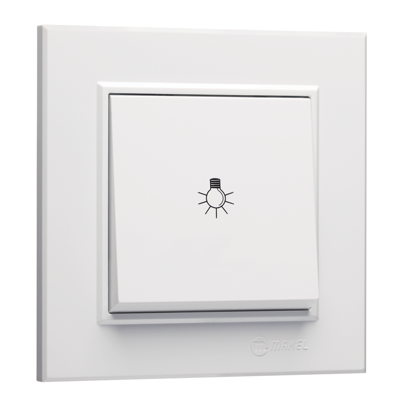 MAKEL KAREA BEYAZ ANAHTAR PRİZ ÇEŞİTLERİ(TEKLİ ÇERÇEVESİZ) LIGHT ANAHTAR