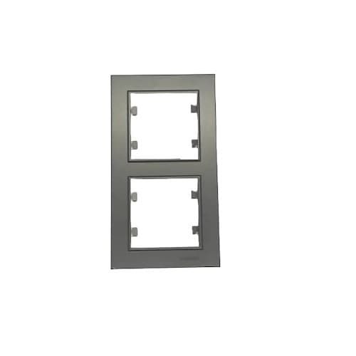MAKEL KAREA FÜME ANAHTAR PRİZ ÇEŞİTLERİ(TEKLİ ÇERÇEVESİZ) İKİLİ DİKEY ÇERÇEVE