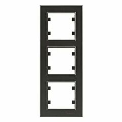 MAKEL KAREA FÜME ANAHTAR PRİZ ÇEŞİTLERİ(TEKLİ ÇERÇEVE DAHİL) ÜÇLÜ DİKEY ÇERÇEVE