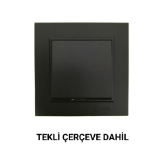 MAKEL KAREA SİYAH ANAHTAR PRİZ ÇEŞİTLERİ(TEKLİ ÇERÇEVE DAHİL)