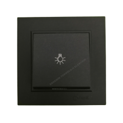 MAKEL KAREA SİYAH ANAHTAR PRİZ ÇEŞİTLERİ(TEKLİ ÇERÇEVE DAHİL) LIGHT ANAHTAR
