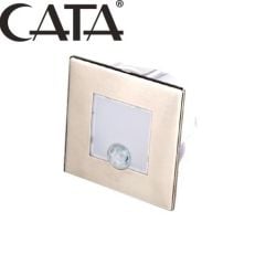 CATA CT-5173G 1,5 WATT LEDLİ SENSÖRLÜ KROM KARE KORİDOR ARMATÜRÜ 3200K GÜN IŞIĞI