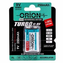 Orion 9V 250mAh Ni-Mh Şarj Edilebilir Pil