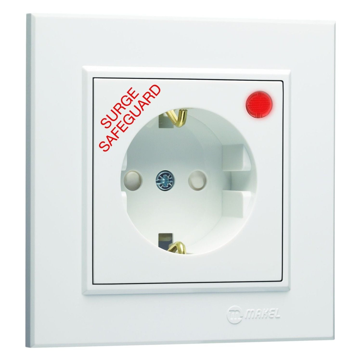 MAKEL KAREA BEYAZ ŞOK-AKIM KORUMALI TOPRAKLI PRİZ+ÇERÇEVE
