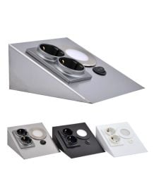 TEZGAH/DOLAP ALTI PASLANMAZ METAL LED SPOTLU PRİZ ARMATÜR İNOX KASA-GÜN IŞIĞI