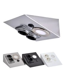 TEZGAH/DOLAP ALTI PASLANMAZ METAL LED SPOTLU PRİZ ARMATÜR