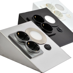 TEZGAH/DOLAP ALTI PASLANMAZ METAL LED SPOTLU PRİZ ARMATÜR İNOX KASA-GÜN IŞIĞI