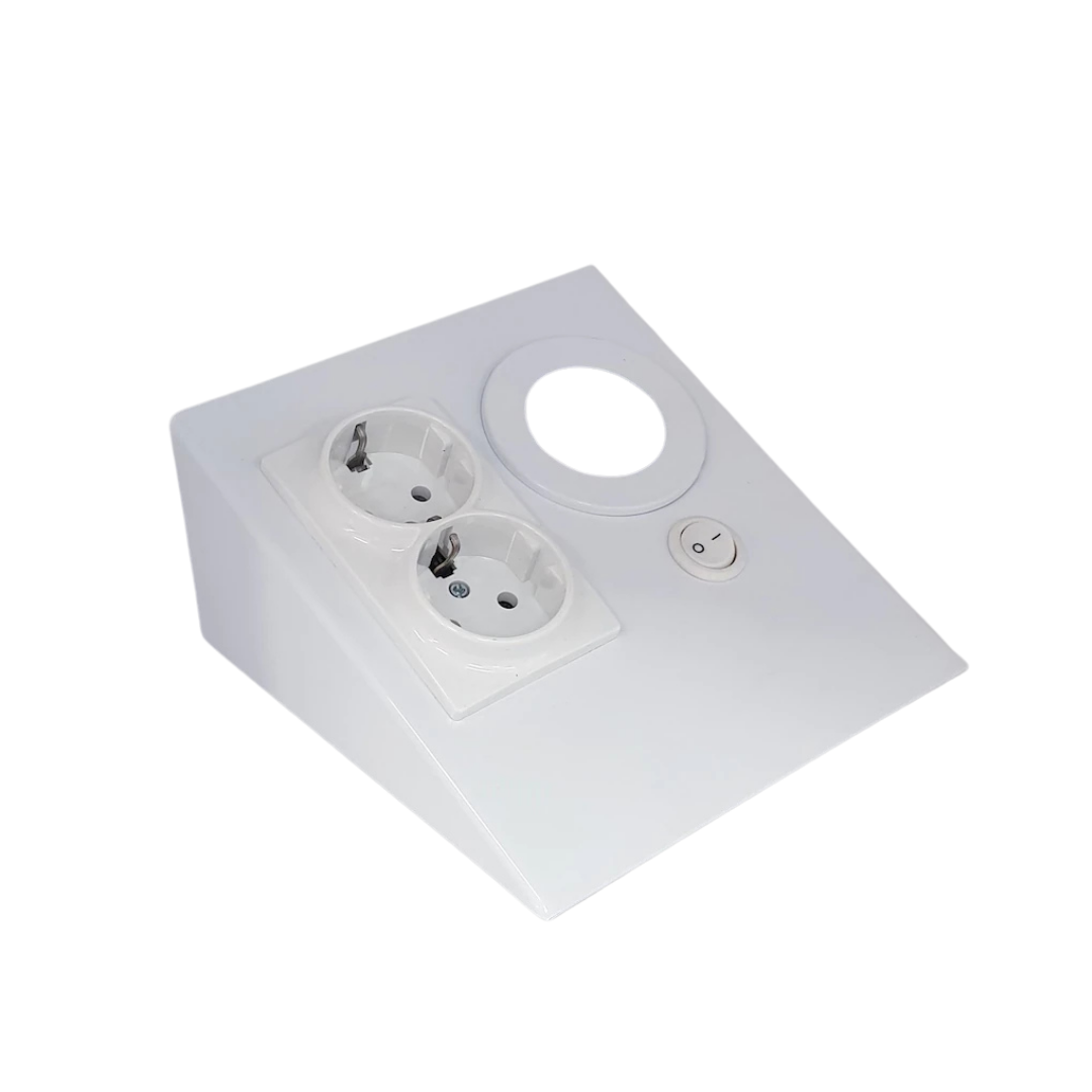 TEZGAH/DOLAP ALTI PASLANMAZ METAL LED SPOTLU PRİZ ARMATÜR BEYAZ KASA-GÜN IŞIĞI