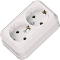 MAKEL 45182 SIVA ÜSTÜ İKİLİ TOPRAKLI PRİZ BEYAZ