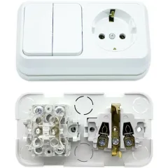 MAKEL 451A2 SIVA ÜSTÜ İKİLİ KOMÜTATÖR + TOPRAKLI PRİZ
