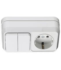 MAKEL 451A2 SIVA ÜSTÜ İKİLİ KOMÜTATÖR + TOPRAKLI PRİZ