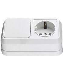 MAKEL 451A1 SIVA ÜSTÜ ANAHTAR + TOPRAKLI PRİZ